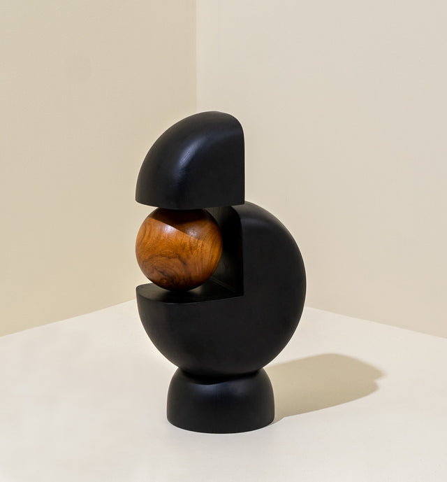 Exposed Core Black Wooden Showpiece