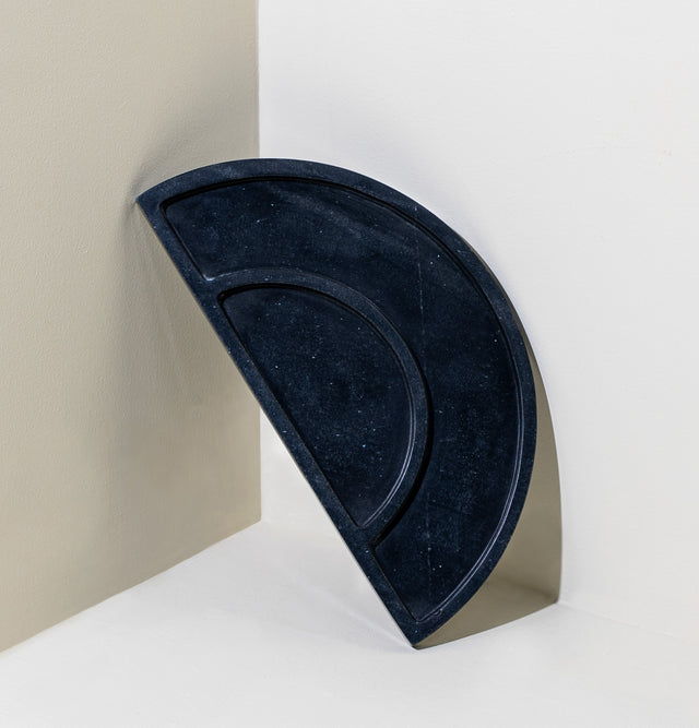 Obsidian Half Moon Marble Tray