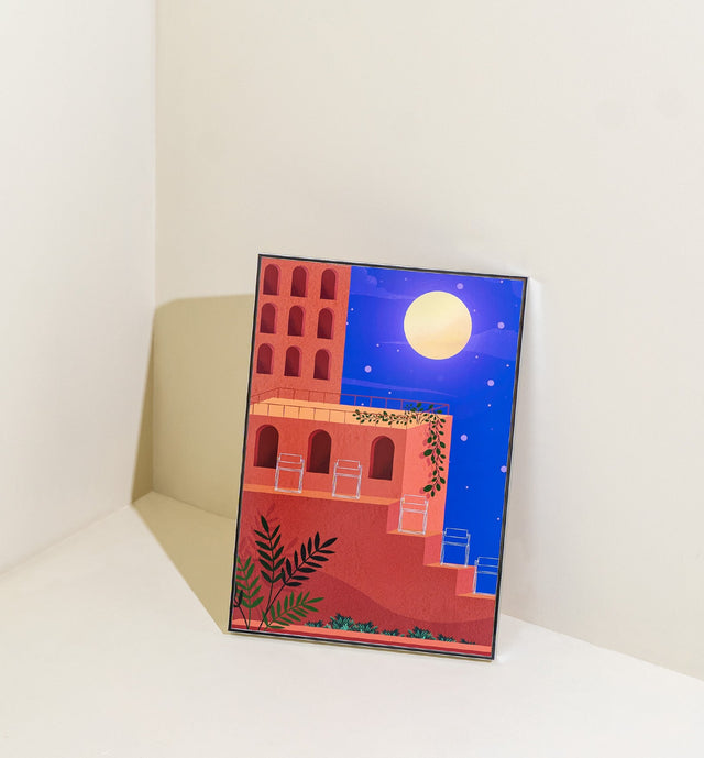 Moonlit Hamlet Canvas Print
