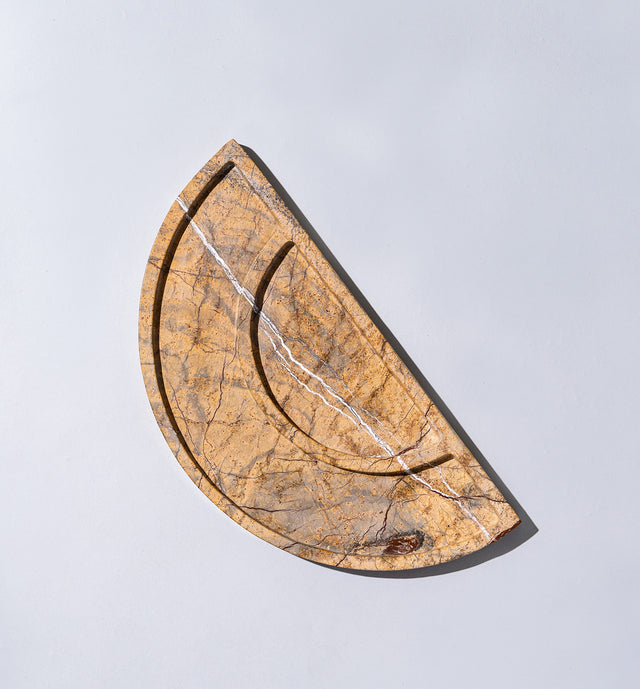 Russet Half Moon Marble Tray