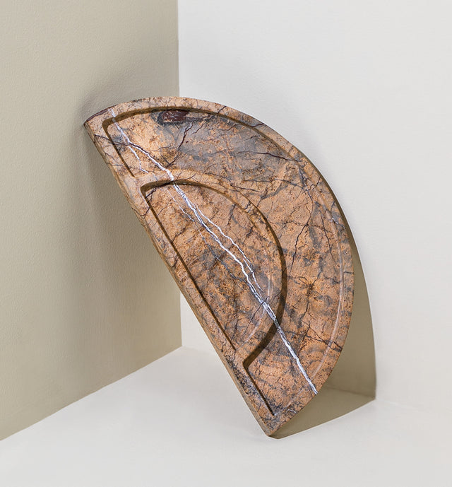 Russet Half Moon Marble Tray