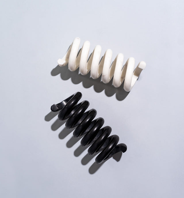 Obsidian and Argent Swirl Coil Pair