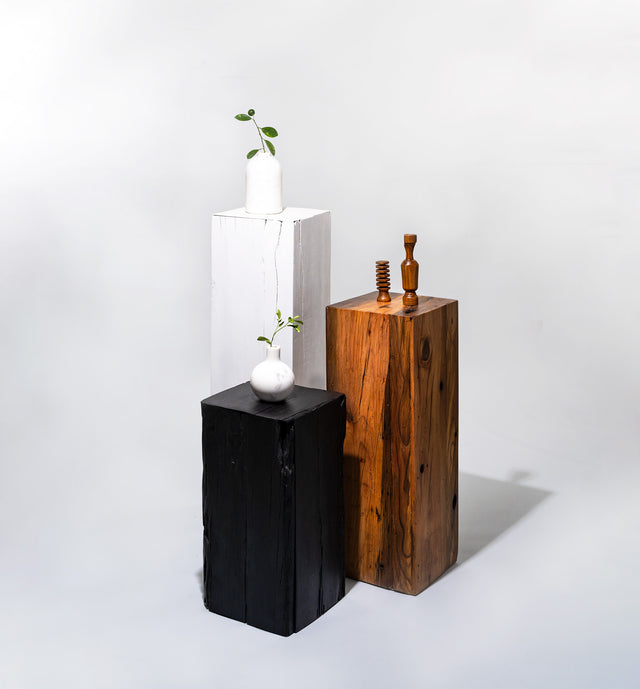 Umber Peak Wood Stained Pedestal